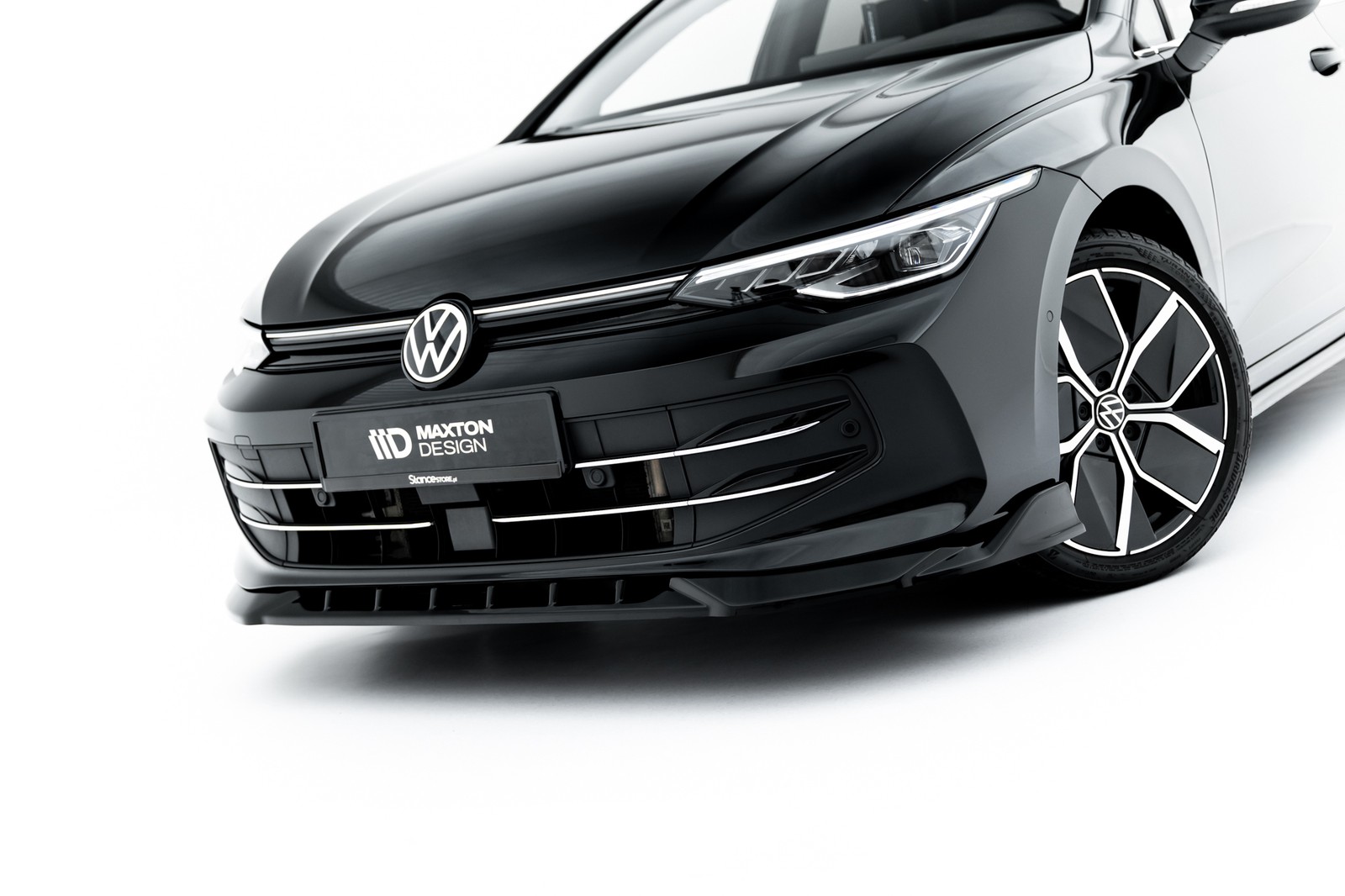 Street+ Spoilerlippe Front Ansatz V.1 Passend FüR Vw Golf Mk8 Fl Schwarz Hochgla-image