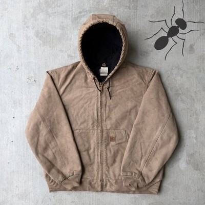 Carhartt J130 SDL brown hooded work wear jacket Large | eBay