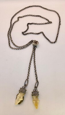   Alte silberne 800er Trachten Schieber Kette mit 2 Hängern 47,5 cm    