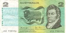 Australien  -  2 Dollar  -  P-43c  -  Serie JSE  -  VF-