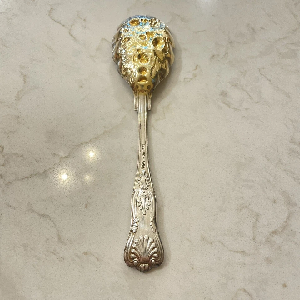 Cuchara para servir William Adams Sheffield Kings patrón EPNS 8,25" Foto 2 de 4