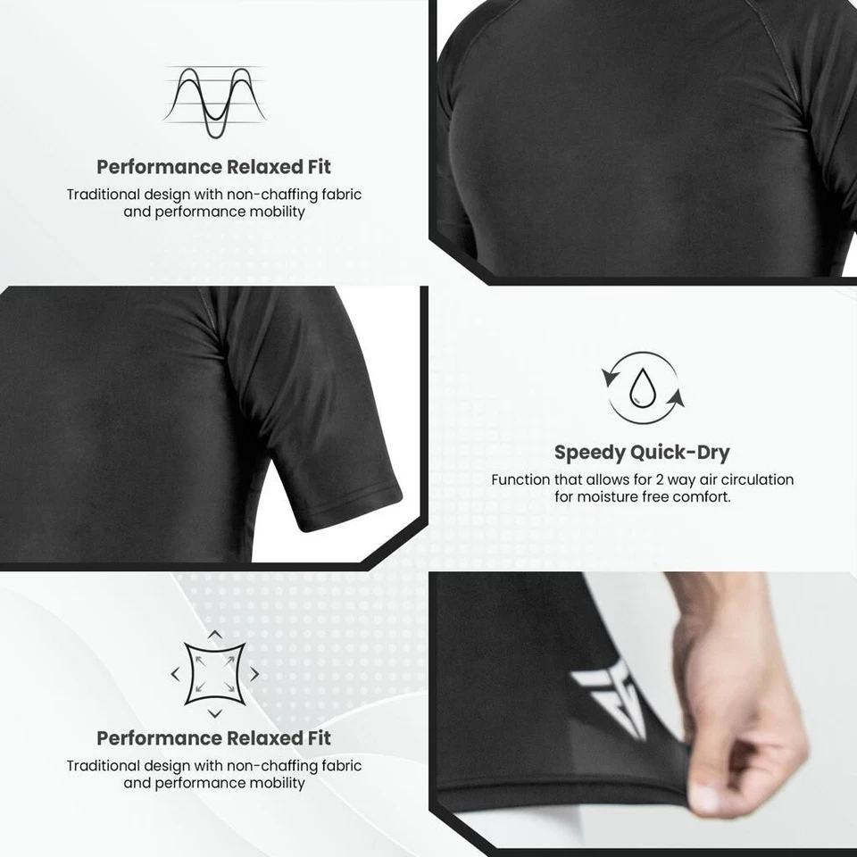 Men’s FIT GEAR Rash Guard T-Shirt – Short Sleeve Sports Compression Top - Image 4 of 4