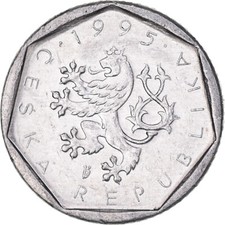 [#388057] Coin, Czech Republic, 20 Haleru, 1995, AU(55-58), Aluminum, KM:2.1