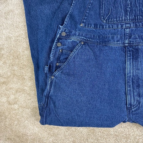 Duluth Trading Mens Bib Overalls 42x30 Blue Denim elastic strap zip pocket - Picture 4 of 15