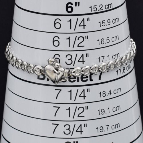 Estate 14K White Gold 0.60 TCW Diamond Mother and Child Tennis Bracelet - Picture 6 of 6
