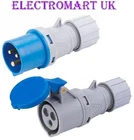 16A IN-LINE MALE PLUG & FEMALE SOCKET CARAVAN MOTORHOME BOAT MAINS HOOK UP 240V