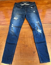 American Eagle Outfitters Jeans Girls Size 4 Blue Jegging Super Stretch Ripped