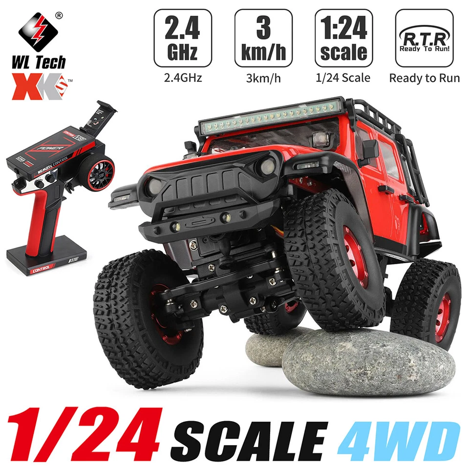Wltoys XK 2428 2.4G 4WD 30KM/h LED Headlight 1/24 RC Off-Road RTR Crawler Car US - Image 3 of 4