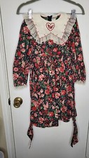 Ruth Of Carolina Floral Vintage Dress Girls Roses Red Size 6 Retro
