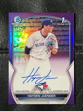 HAYDEN JUENGER 2023 Bowman Chrome Purple Refractor Auto 197/250 1st