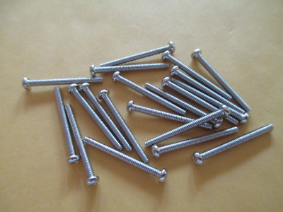 20 GUITAR HUMBUCKER DOUBLE COIL PICKUP HEIGHT ADJUSTMENT SCREWS - CHROME