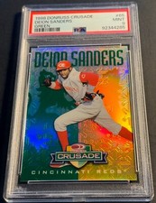 1998 DEION SANDERS DONRUSS CRUSADE GREEN #65 PSA 9 REDS POP 8