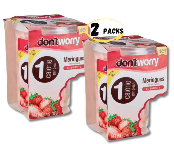 Don't Worry Merengue Galletas Keto Friendly | Fresa | 2 PAQUETES
