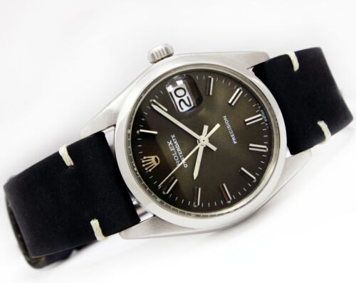 Vintage Rolex Oyster Date Precision Winding Sunburst Brown Men 34mm Watch 6694 - Picture 3 of 11