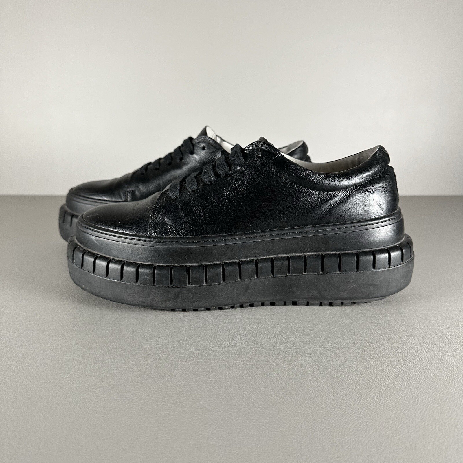 SAOLA ACNE Studios Scarpe Derby Hover Grosse in Pelle Nera EU39 US7 Uomo