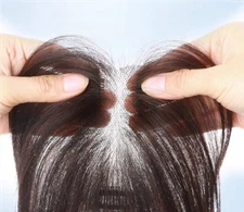 2.75"x4.3"Traceless 100%Human Hair Topper Cover Top Back Hairline Parting Line