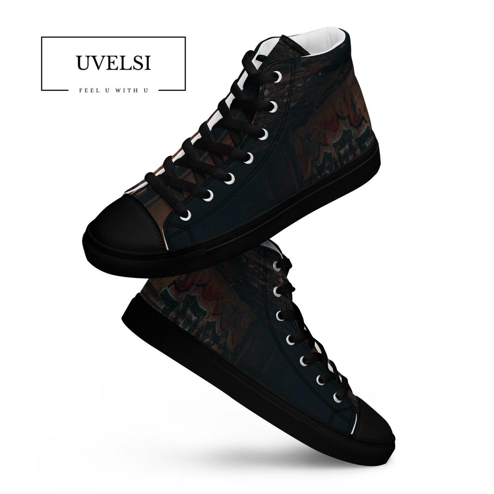 UVelsi Metropolis High Top Canvas Sneakers for Men - Handmade Edition