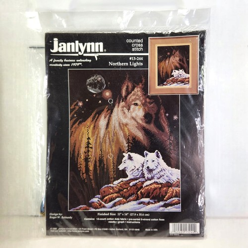 Wolves Northern Lights Counted Cross Stitch Kit Winter Reinardy USA Sealed New