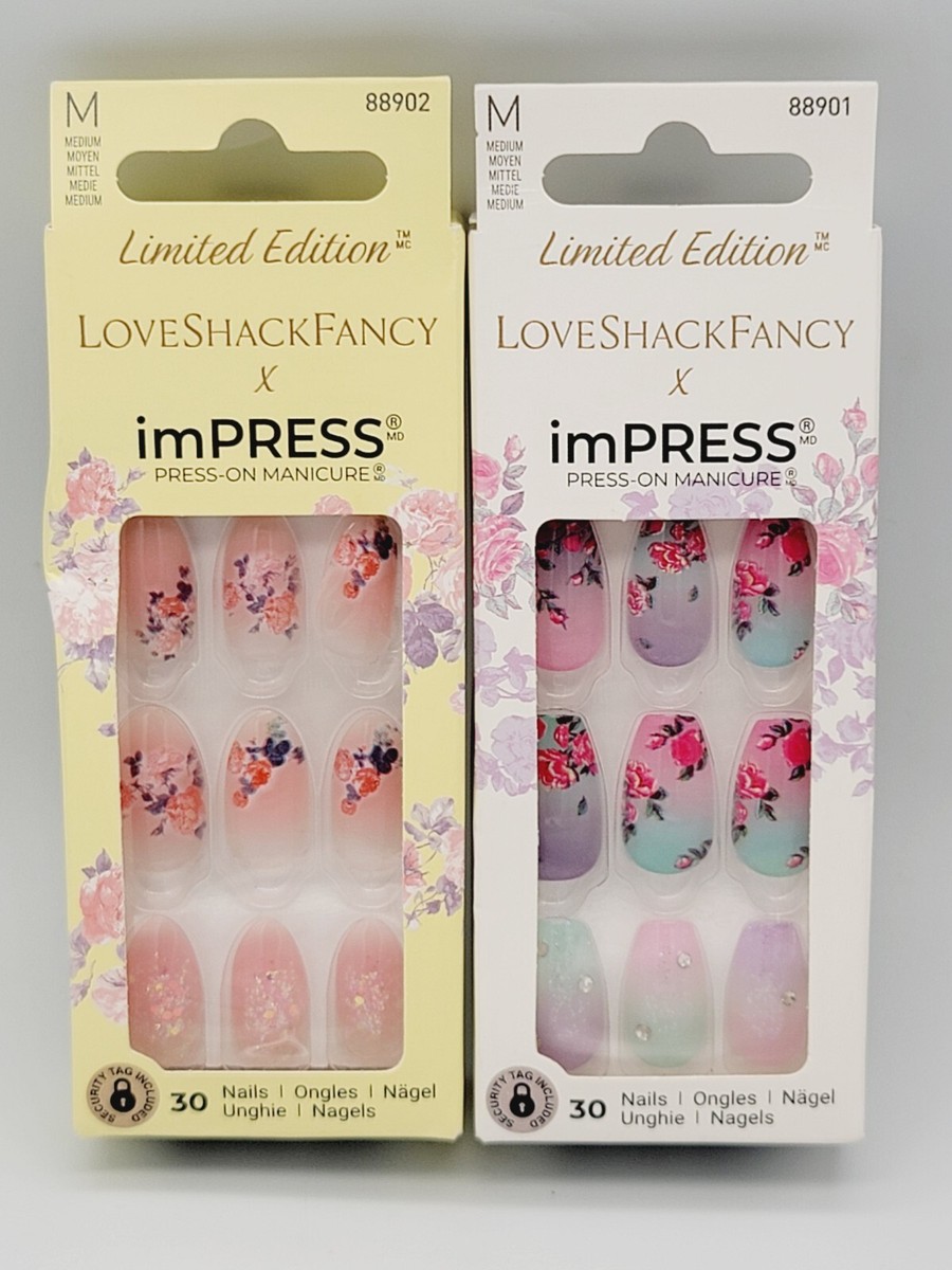 Kiss imPress, Love Shack Fancy #88902 Citrus Candy & #88901 Lilac
