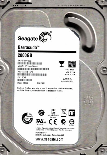 ST2000DM001, 1E6164-570, SC48, WU, W1E5 SEAGATE SATA 2 TB - Bild 2 von 2