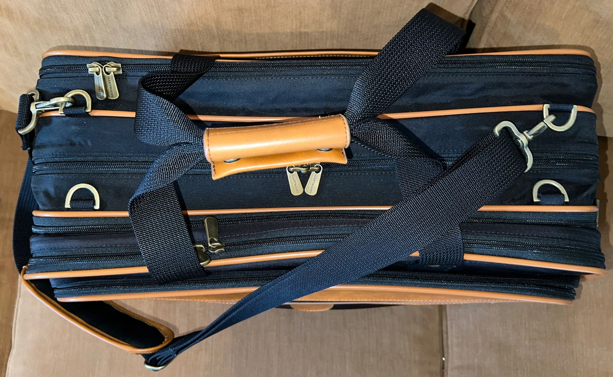 Hartmann Luggage Black Nylon Tan Leather Trim Garment Carry On
