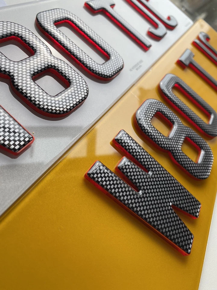 Kit de conjunto de letras de dígitos de resina abovedada placa numerada de gel de carbono 3D *350 Foto 4 de 4