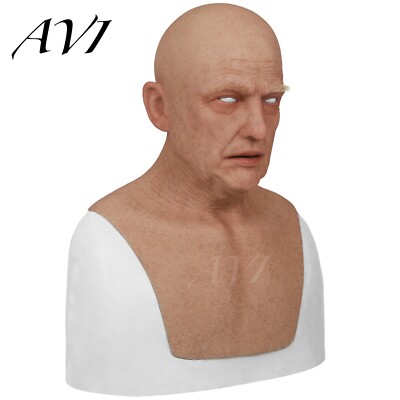 Avi Realistic Silicone Mask Old Man Mask Full Headwear Disguise Cosplay Mask
