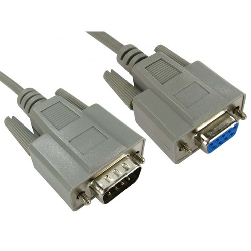 2m Serial Cable D9 Male to D9 Pin Female Null Modem Cable Lead RS232 DE9 904 - Picture 1 of 4
