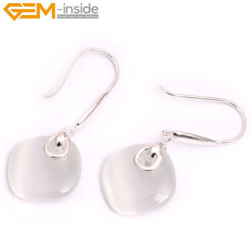 Orecchini pendenti argento basso borchia perline quadrate ciondolo gioielli moda 19 mm regalo - Foto 14 di 43