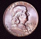 1957-D Benjamin Franklin Silver Half Dollar 50(c) Uncirculated #C137