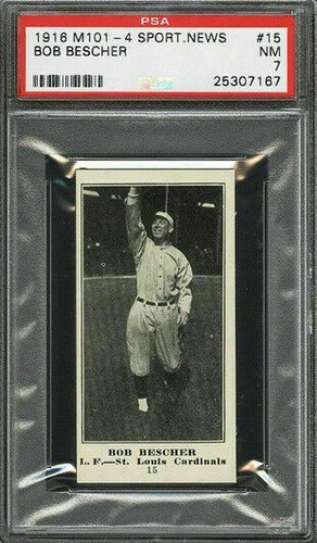 Bob Bescher #15 1916 M101 4 Sporting News card