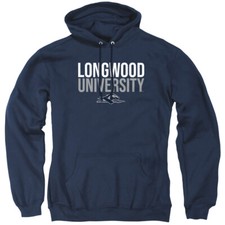 Longwood University Adult Pullover Hoodie Stacked, Navy, S-3XL