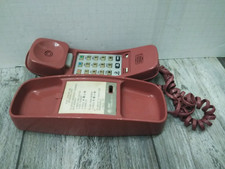 VTG 1987 AT T Pink Trimline Telephone 400 Push Button Desk Wall Phone