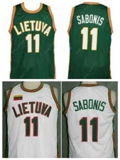 Custom Retro Arvydas Sabonis #11 Zalgiris Kaunas Jersey Lietuva Name Sewn