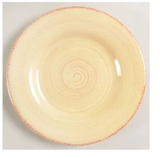 6 WILLIAMS SONOMA Outlet Salad Plates Yellow Brown Swirl Concentric  WSO161