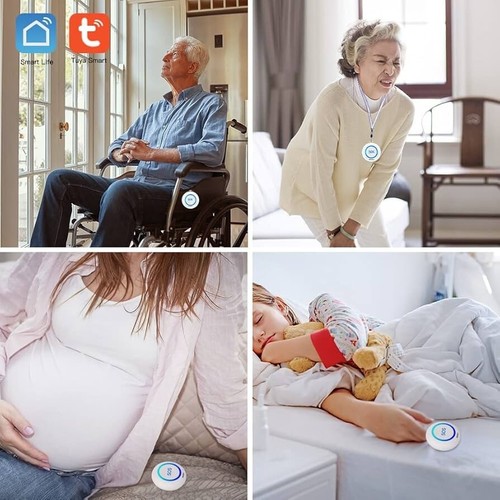 TUYA WIFI Inalámbrico Remoto Alarma Llamada/SOS/Botón de Emergencia para Cuidador de Ancianos - Imagen 3 de 5