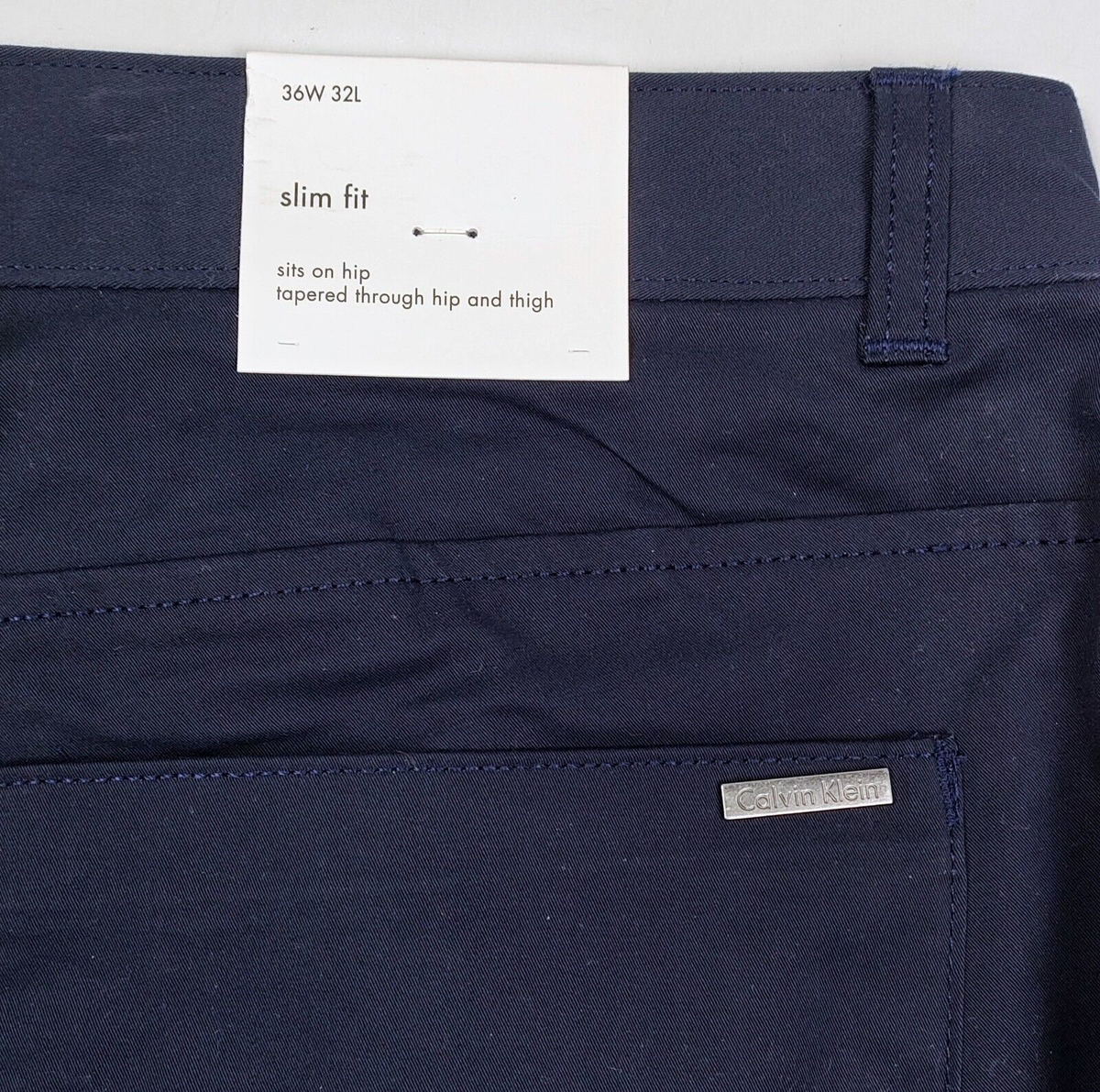 NEW CALVIN KLEIN Men's Slim Fit Flat Front Pants Multiple Colors Size 36W  32L