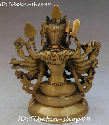 China Bronze 18 Arms Maha Cundi Mother Kwan-yin Guanyin Guan Yin Buddha Statue - Picture 6 of 6