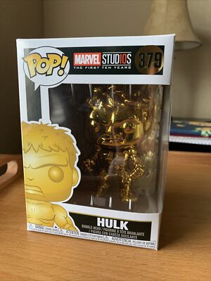 POP! MARVEL STUDIOS #379 - THE FIRST TEN YEARS ''HULK'' (GOLD CHROME) BOBBLE-HEAD!
