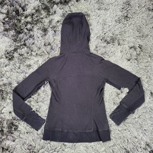Felpa con cappuccio Athleta donna 2XS nera foderata in pile foro pollice outdoor full zip difetti - Foto 4 di 22