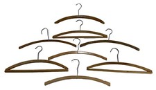 Vintage Wooden Hangers Dry Cleaners Clothing Advertising Lot of 8 Antique 1940s