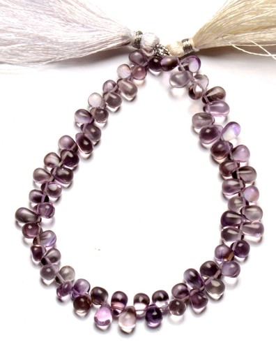 Natürlicher Amethyst Edelstein 6x4 mm Größe Glatt Träne Perlen 8 Zoll Strang - Bild 1 von 6