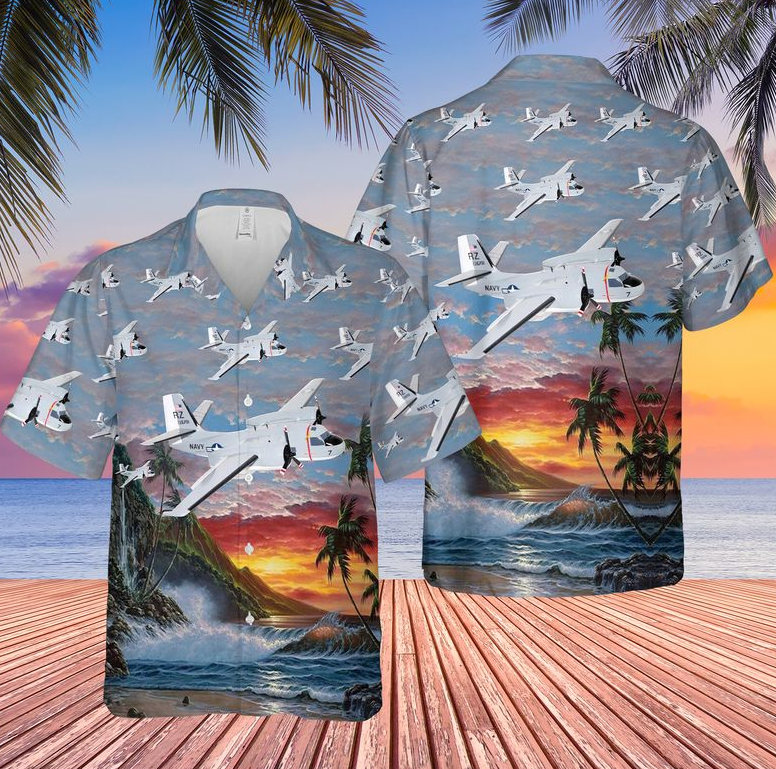 US Navy Grumman C-1A Trader Of VR-21 Hawaiian Shirt Size S-5XL