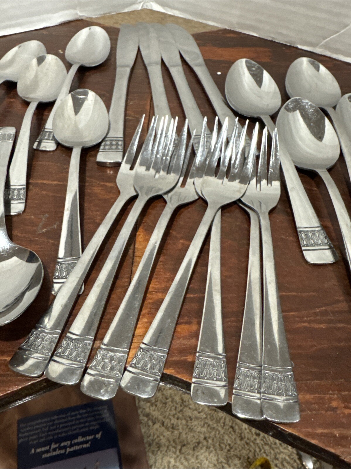37 Pcs Utica Richfield Solid Stainless Steel Stamped Utica Korea Flatware Set