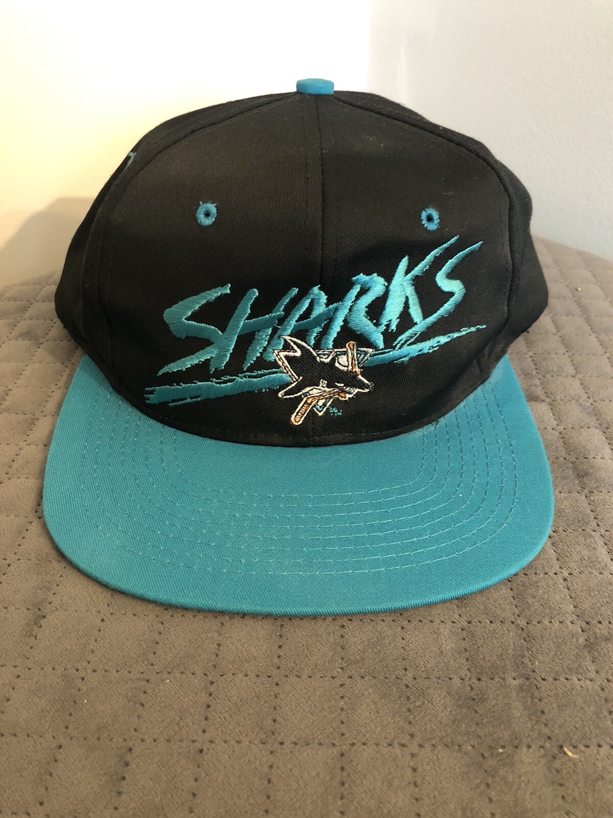 San Jose Sharks AJD Black Back Script Graffiti Sn… - image 1