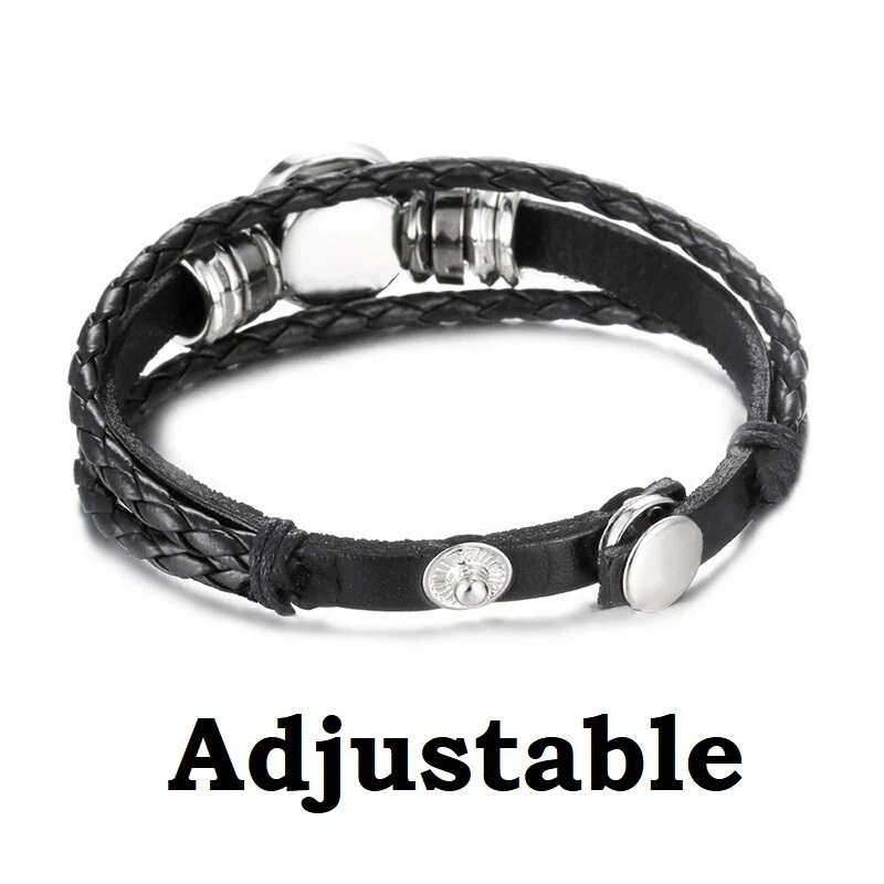 Juego de 2 brazaletes de cuero de fútbol del Real Madrid y collar colgante de 20" Foto 4 de 4