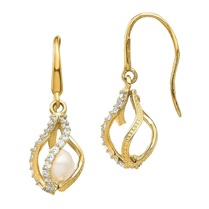 Pérola Folheado a Ouro Multi-Tom Brincos