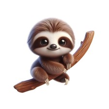 Wall decal sticker sloth 3D wall sticker 18x18 cm large