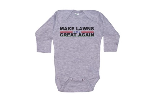 LAWN CARE BABY ROMPER, Make Lawns Great Again, INFANT BODYSUIT, CHILD'S RAGLAN - Picture 8 of 16
