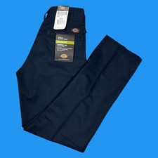 Dickies Mens Size 29x30 Slim Fit Tapered Twill Flex Blue Work Pants